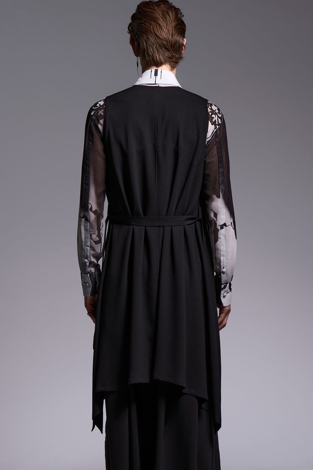 Crape Long Flare Vest / クレープ ロングフレアベスト