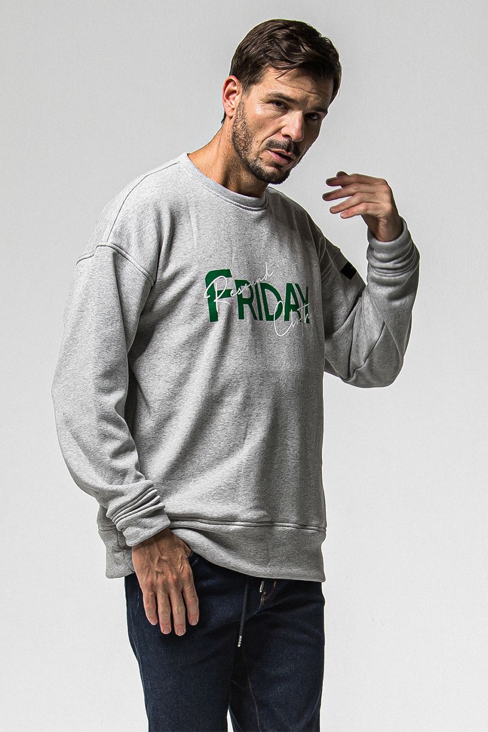 FRIDAY OLD LOGO VELOURS FLEECE TRINER / FRIDAYコラボ オールドロゴ 裏ベロアフリーストレーナー
