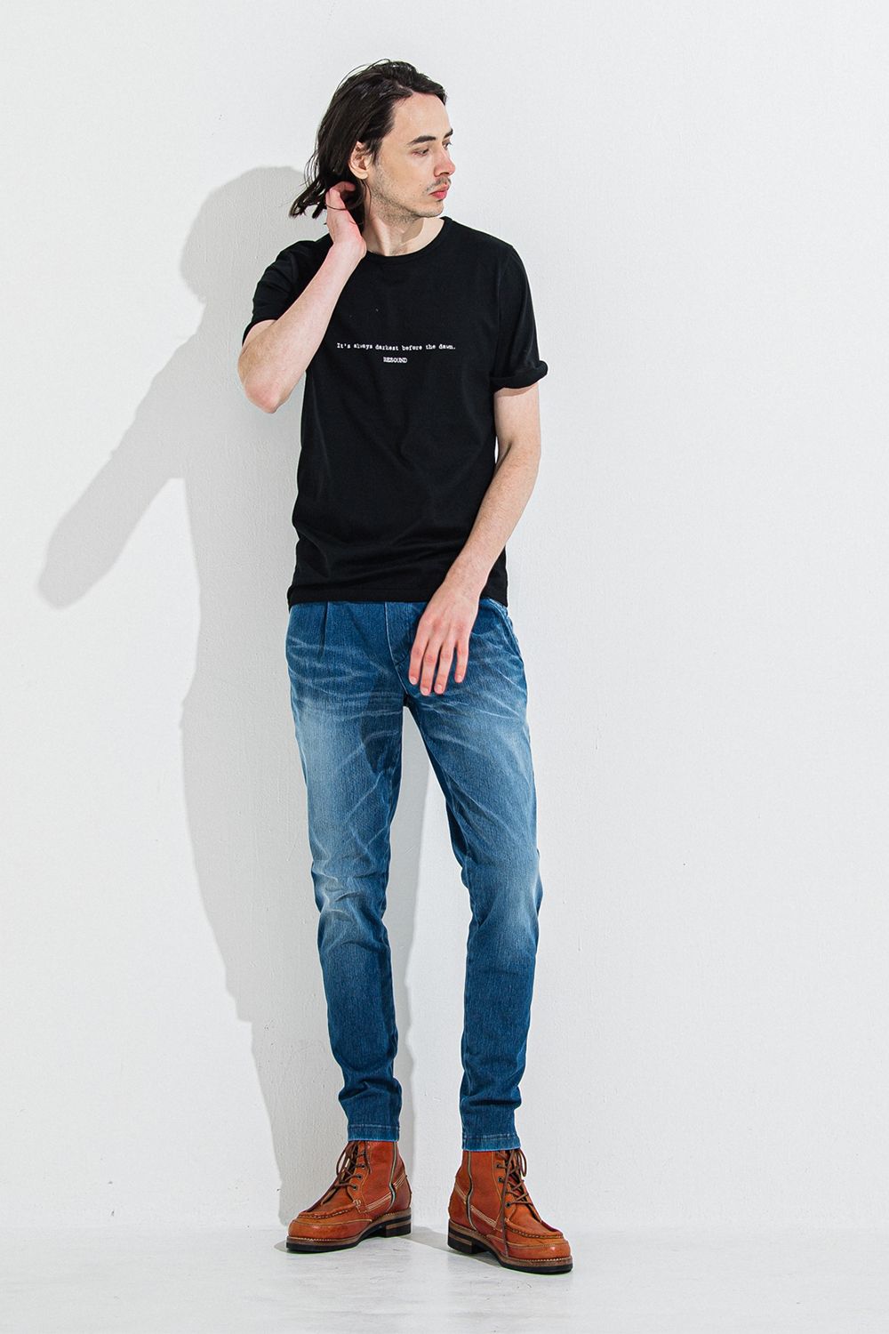 DENIM JERSEY CHRIS EASY TUCK PT / デニム ジャージ クリス イージー タック パンツ