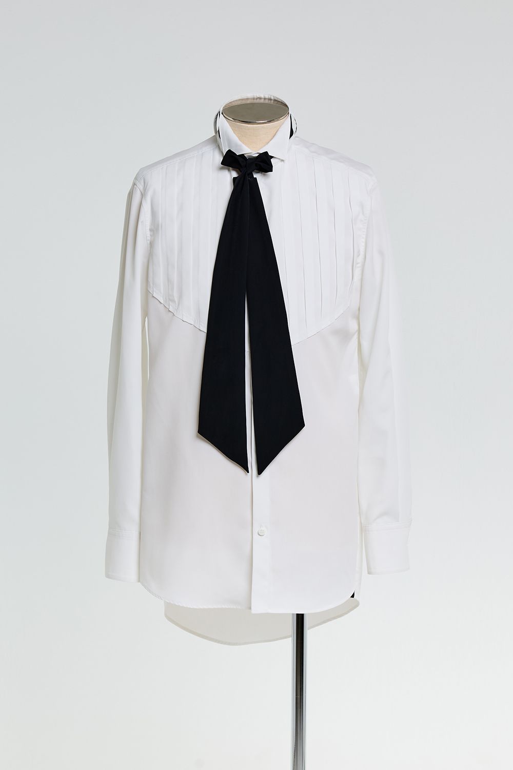 Pin Tuck Ribbon Shirt