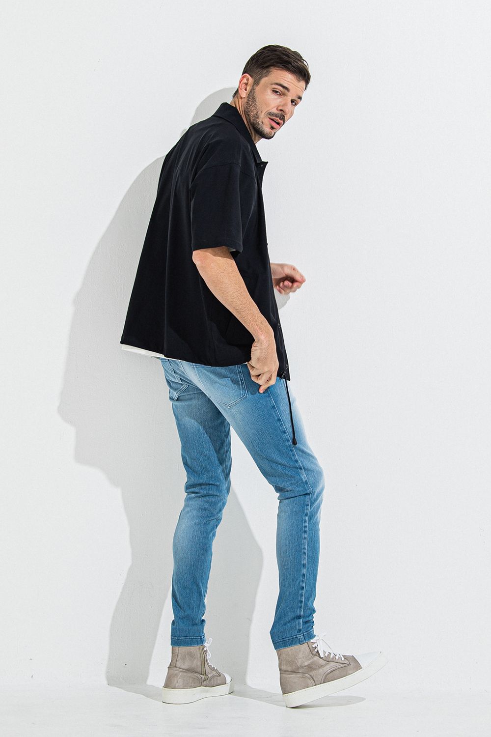 DENIM JERSEY CHRIS EASY TUCK PT / デニム ジャージ クリス イージー タック パンツ