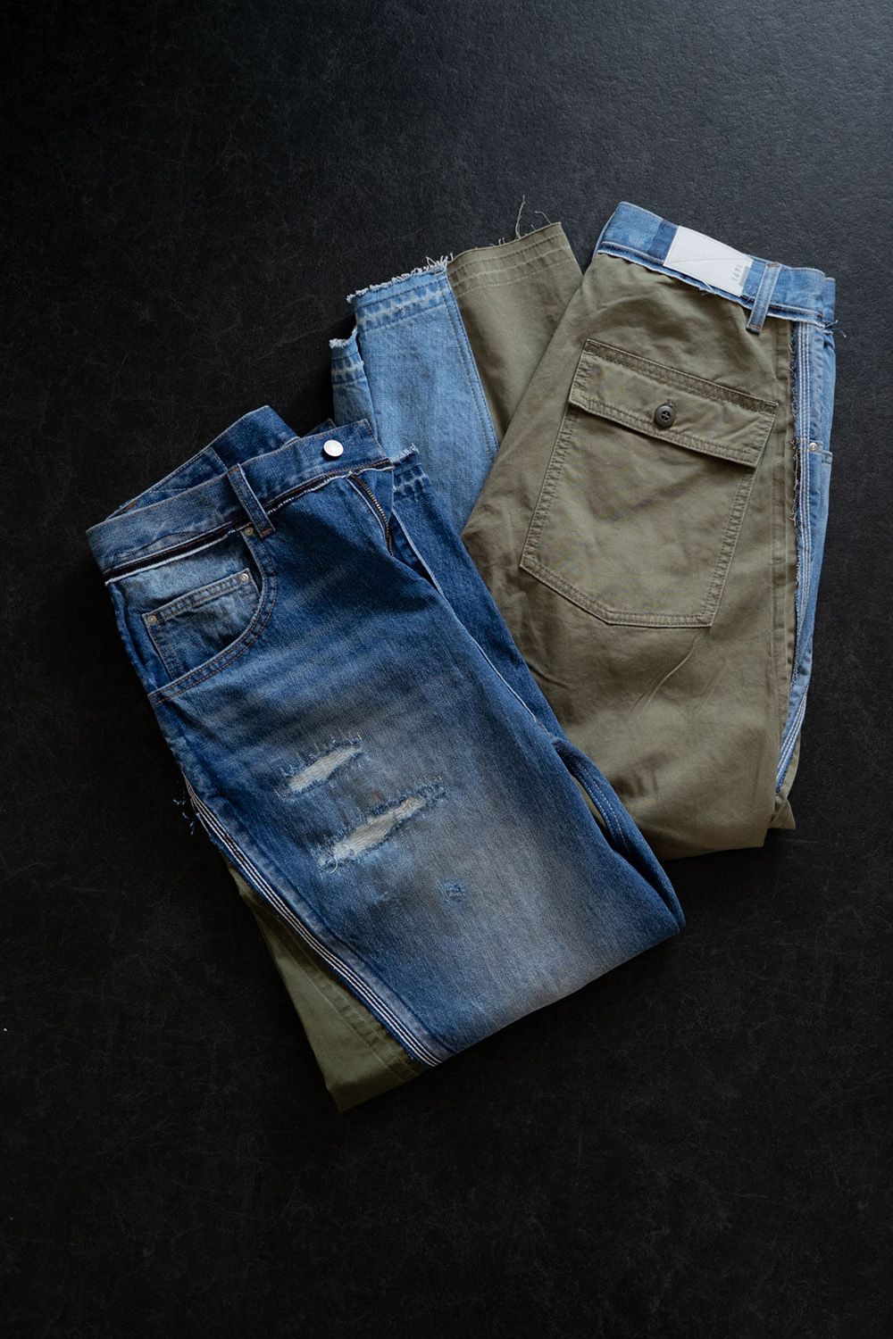 WRAP SEAM LOOSE FIT / ラップ シーム ルーズ フィット リメイク デニム バレルパンツ