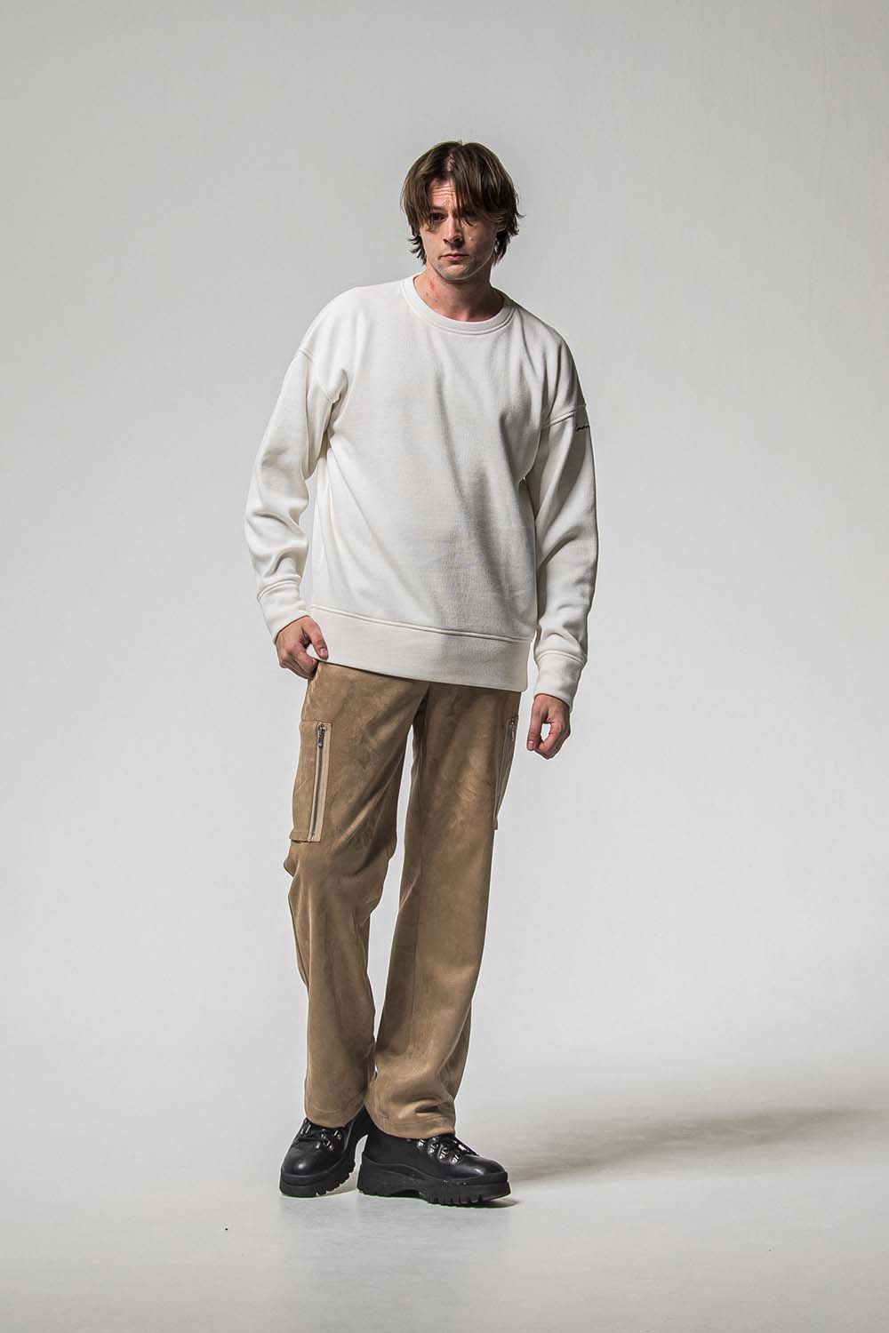 VELOURS FLEECE THERMAL LOOSE TRAINER / ベロア フリース サーマル ルーズ トレーナー