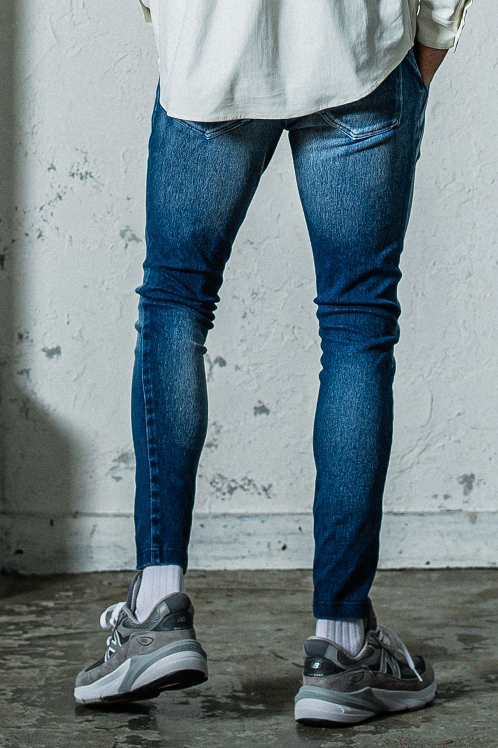 EX DENIM JERSEY EDGE PT / デニム ジャージ エッジ ラインパンツ