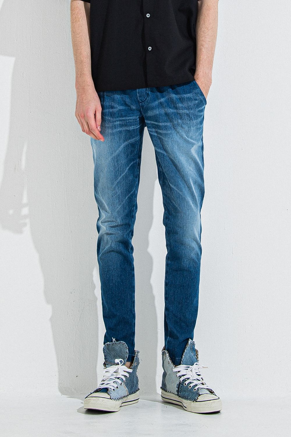 DENIM JERSEY CHRIS EASY TUCK PT / デニム ジャージ クリス イージー タック パンツ