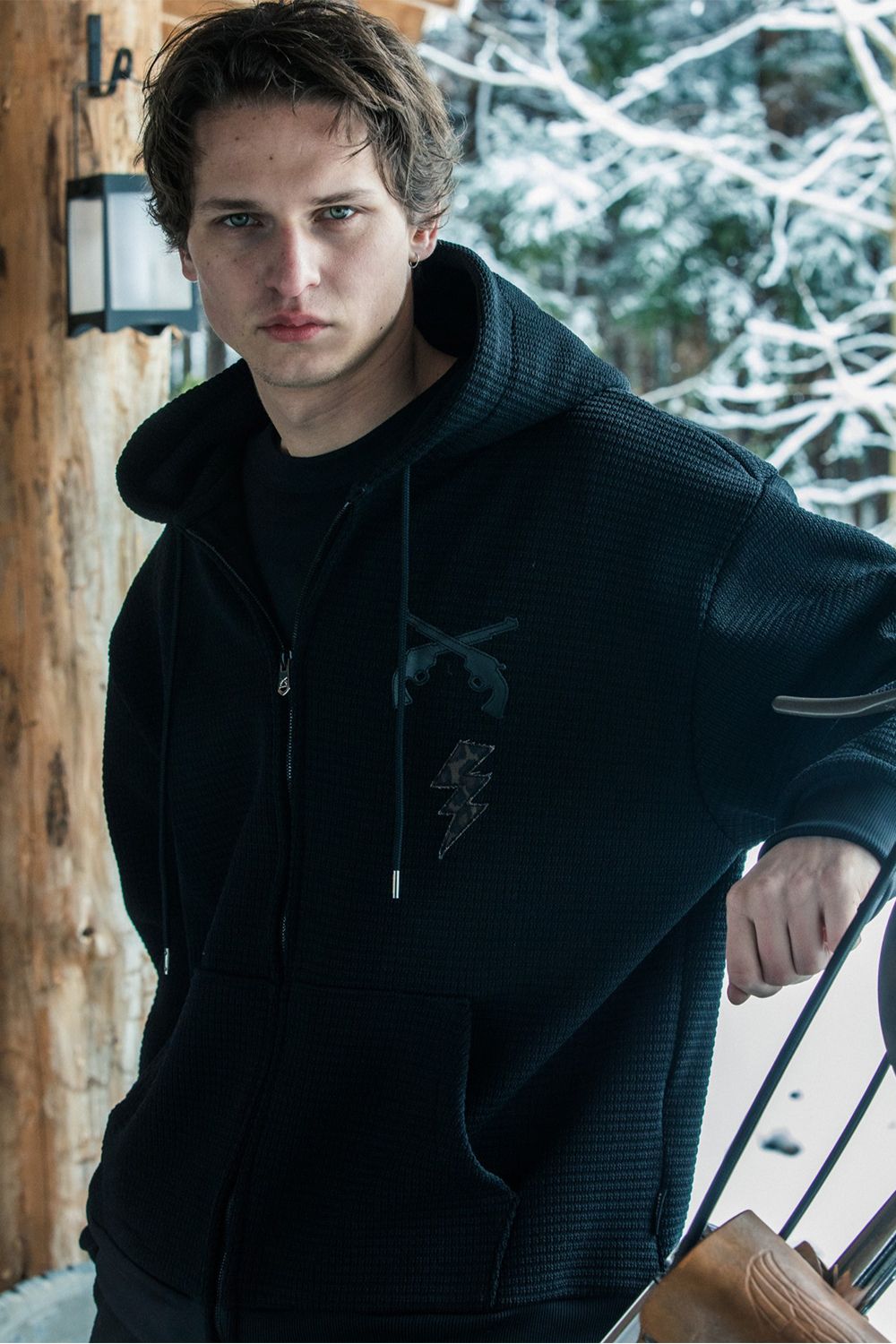 PATCH WAFFLE HOODIE / パッチ ワッフル フーディ