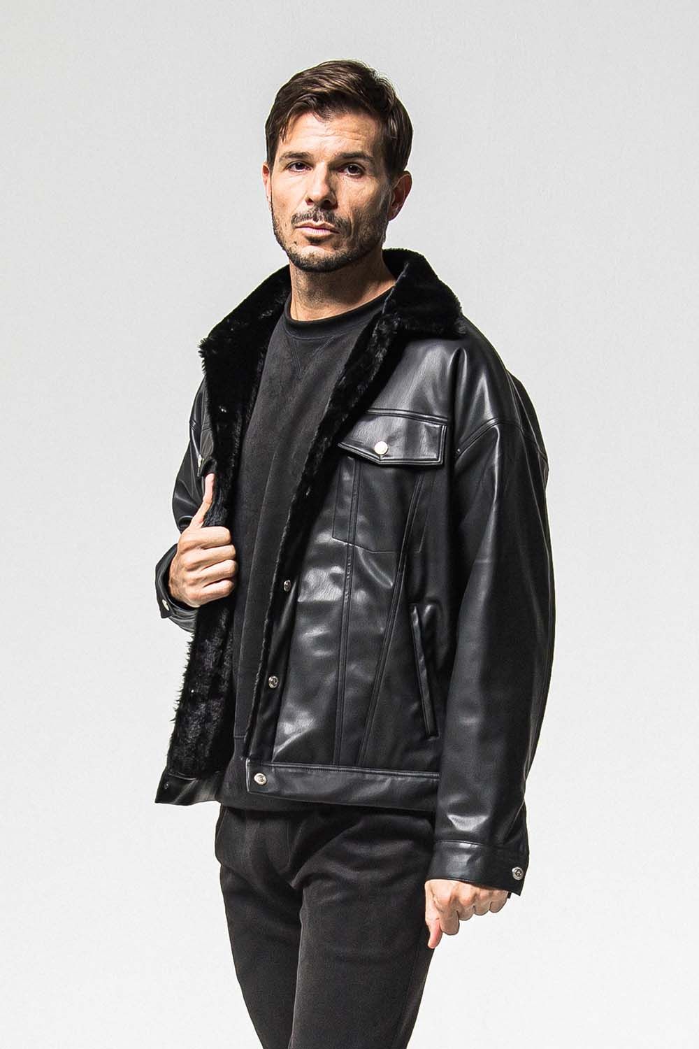 LEATHER FUR OVER G  / レザー ファー オーバー Gジャン