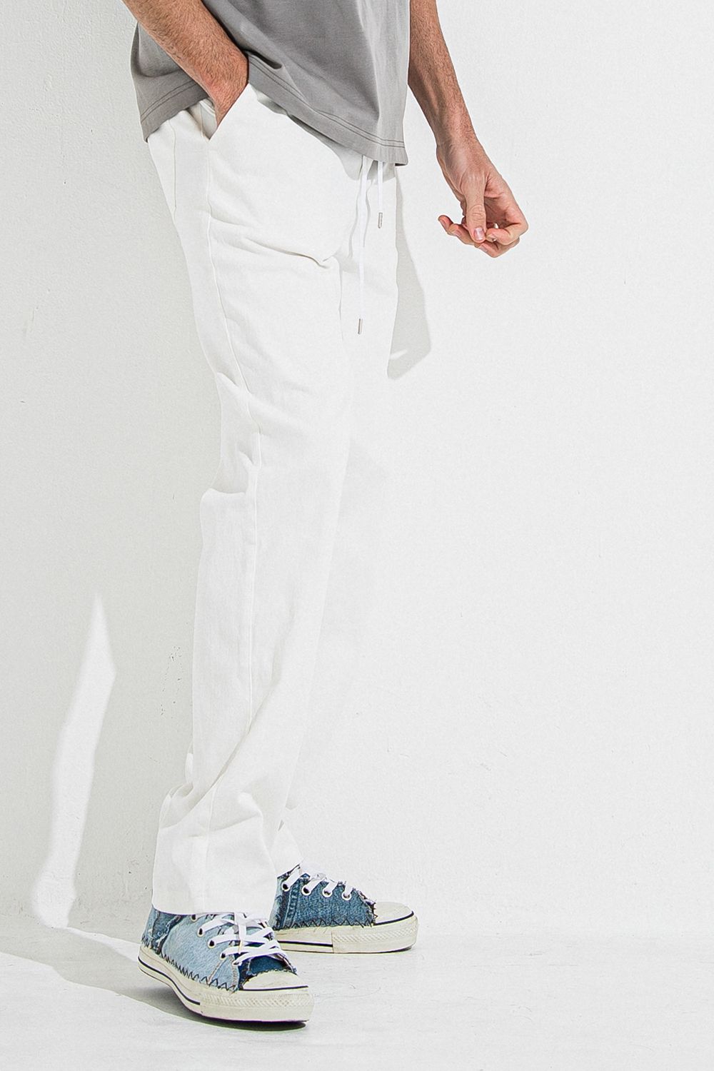 DENIM JERSEY WIDE PT / デニム ジャージ ワイド パンツ