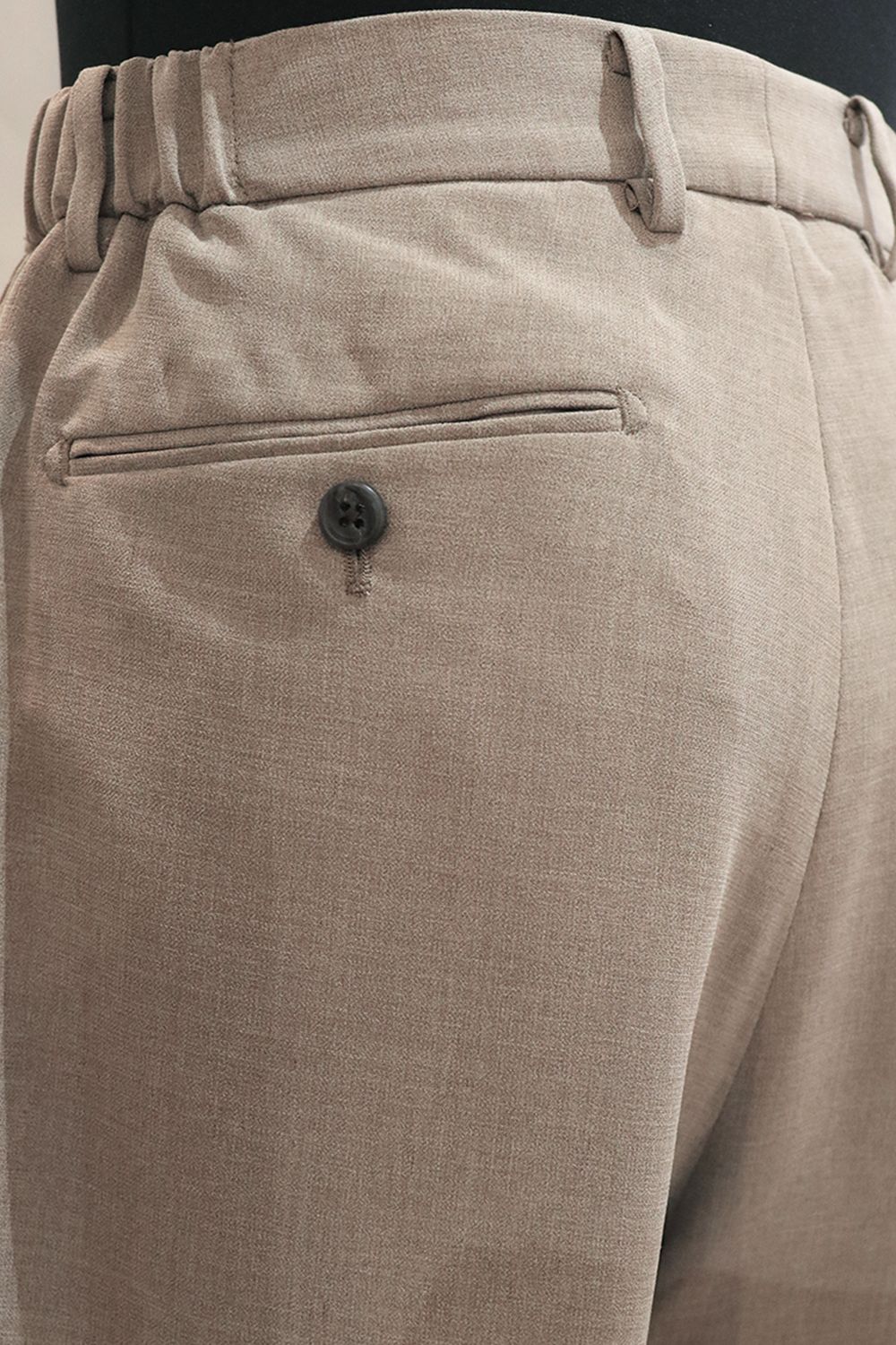 MELANGE TWILL SHIRRING TROUSERS / メランジ ツイル シャーリング トラウザーズ