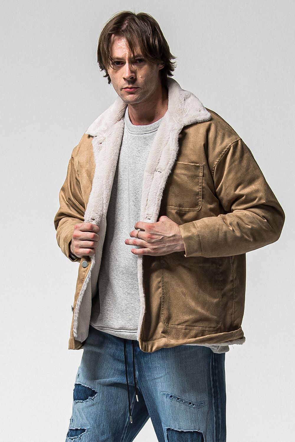 SUEDE FUR COVER ALL / スウェード ファー カバーオール