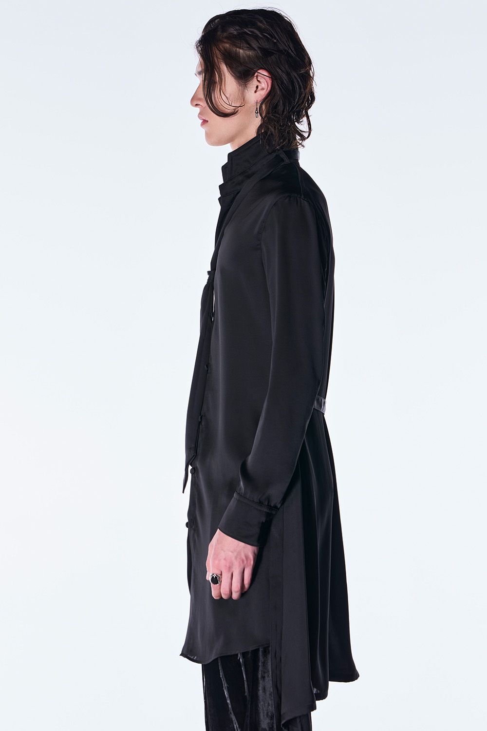 Vintage Satin Stand Collar Shirt / ヴィンテージ サテン スタンドカラー シャツ