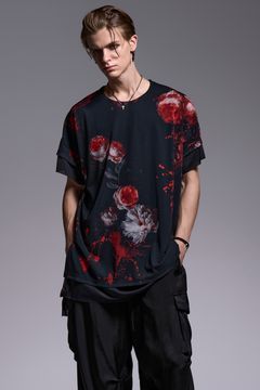 Flora Mesh Crew Neck Layered-T / フローラメッシュ クルーネック レイヤードTシャツ