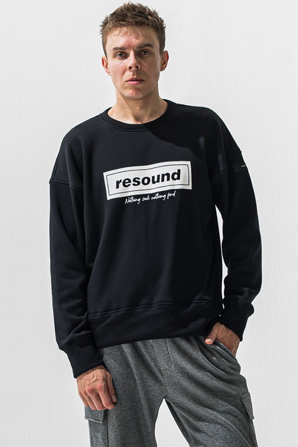 BOX velours fleece drop trainer / BOXロゴ 裏起毛 ベロア フリース ドロップショルダー ルーズトレーナー