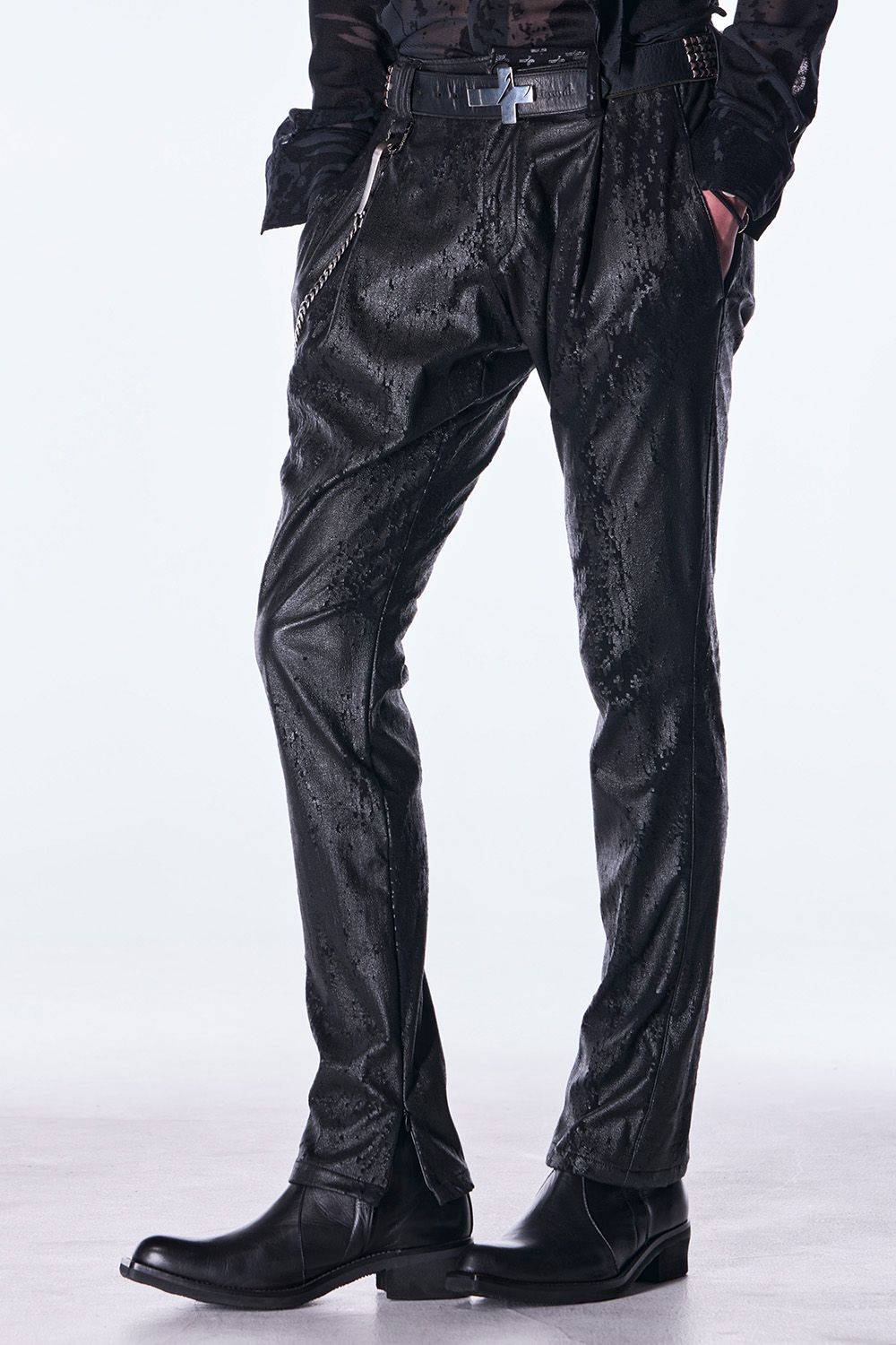 Cross Dot Fleece Boots Cut Slacks / クロス ドット フリース ブーツカット スラックス