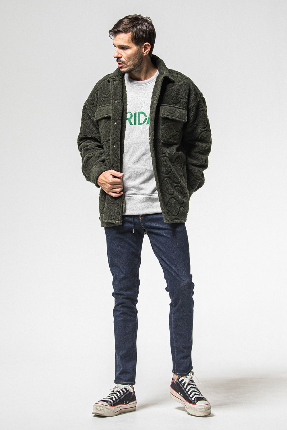 FRIDAY OLD LOGO VELOURS FLEECE TRINER / FRIDAYコラボ オールドロゴ 裏ベロアフリーストレーナー