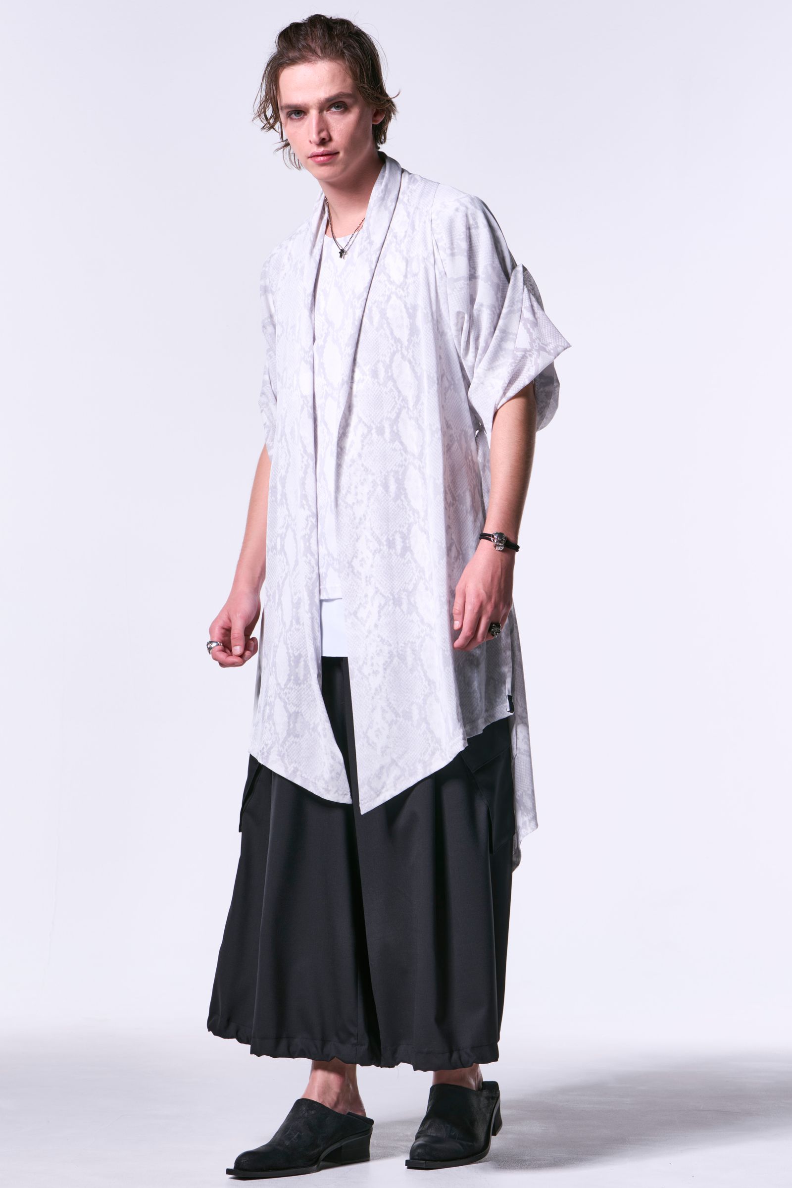 Python Mesh KIMONO-Sleeve Cardigan / パイソンメッシュ 着物スリーブカーディガン