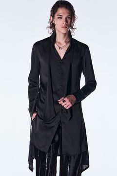 Vintage Satin Stand Collar Shirt / ヴィンテージ サテン スタンドカラー シャツ