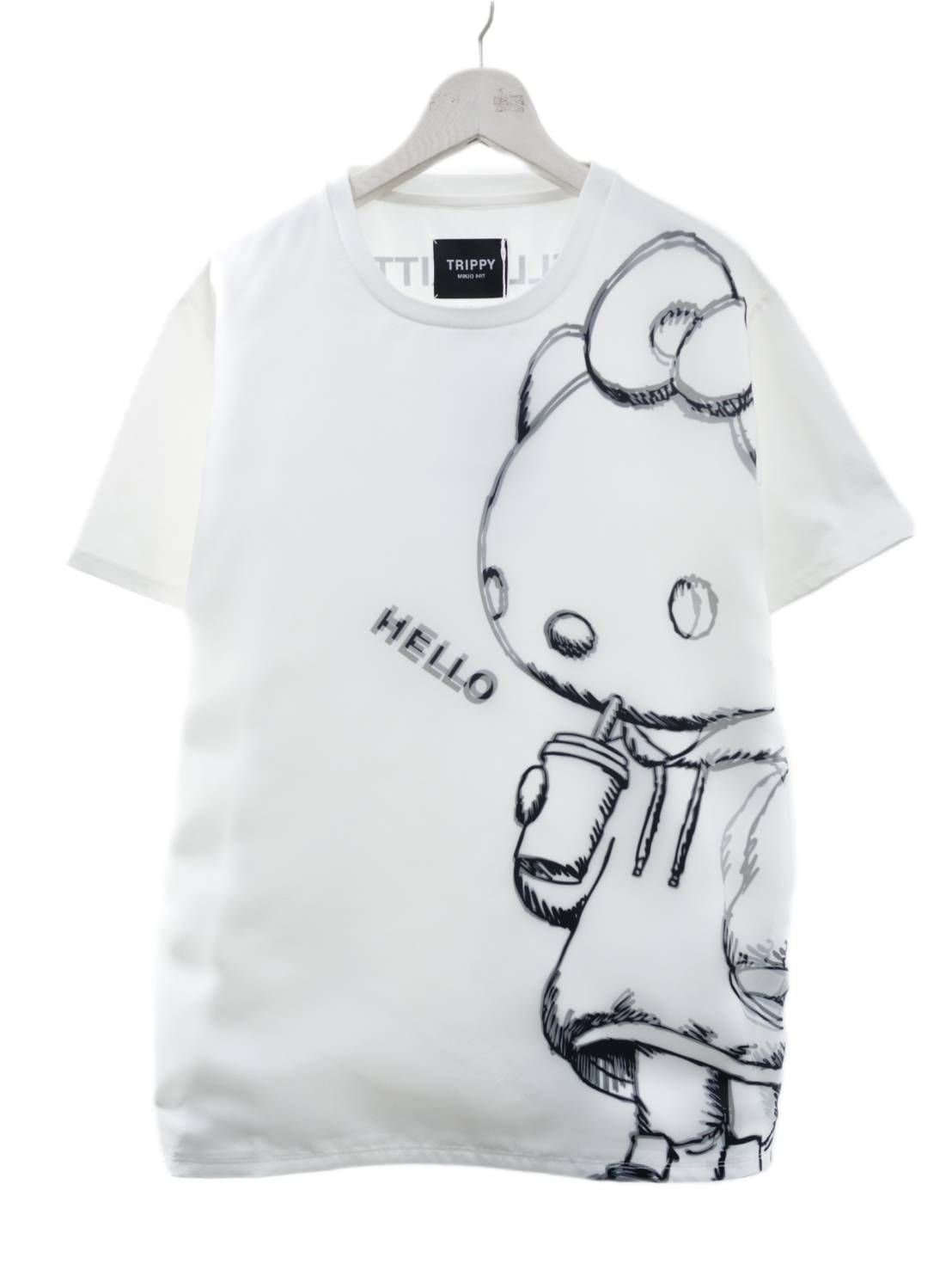 【3Dハローキティデザイン】TR-095 アートTシャツ / サンリオコラボ / WHITE / ユニセックス