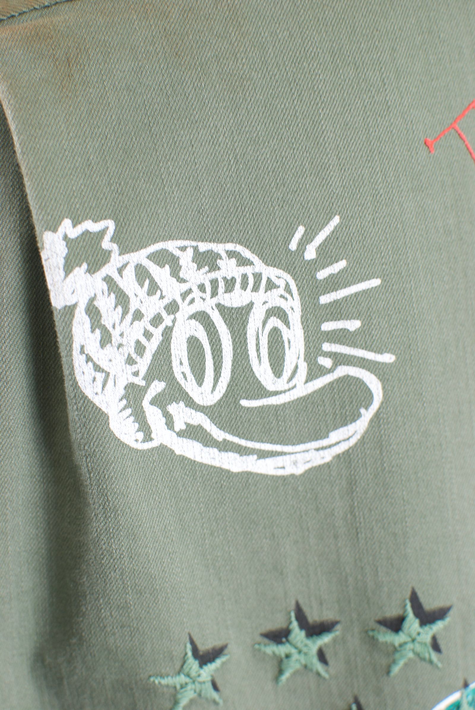 ONE-512 Long Military Shirt / ミリタリーシャツ / Hand Made / ハンドメイド / Dog / ハンドペイント
