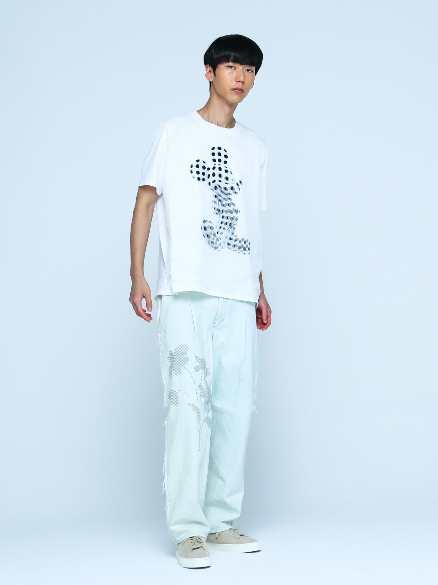 【MAXSIX3Dシリーズ】 DOTS / MICKEY / アートTシャツ / ディズニーライセンス商品  / WHITE / ユニセックス