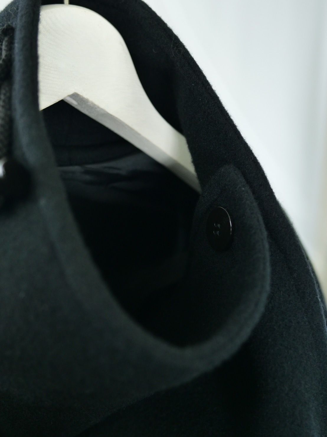 【WOOL混紡コート】ハイネックダッフルコート / メルトン生地 / オーバーサイズコート / BLACK