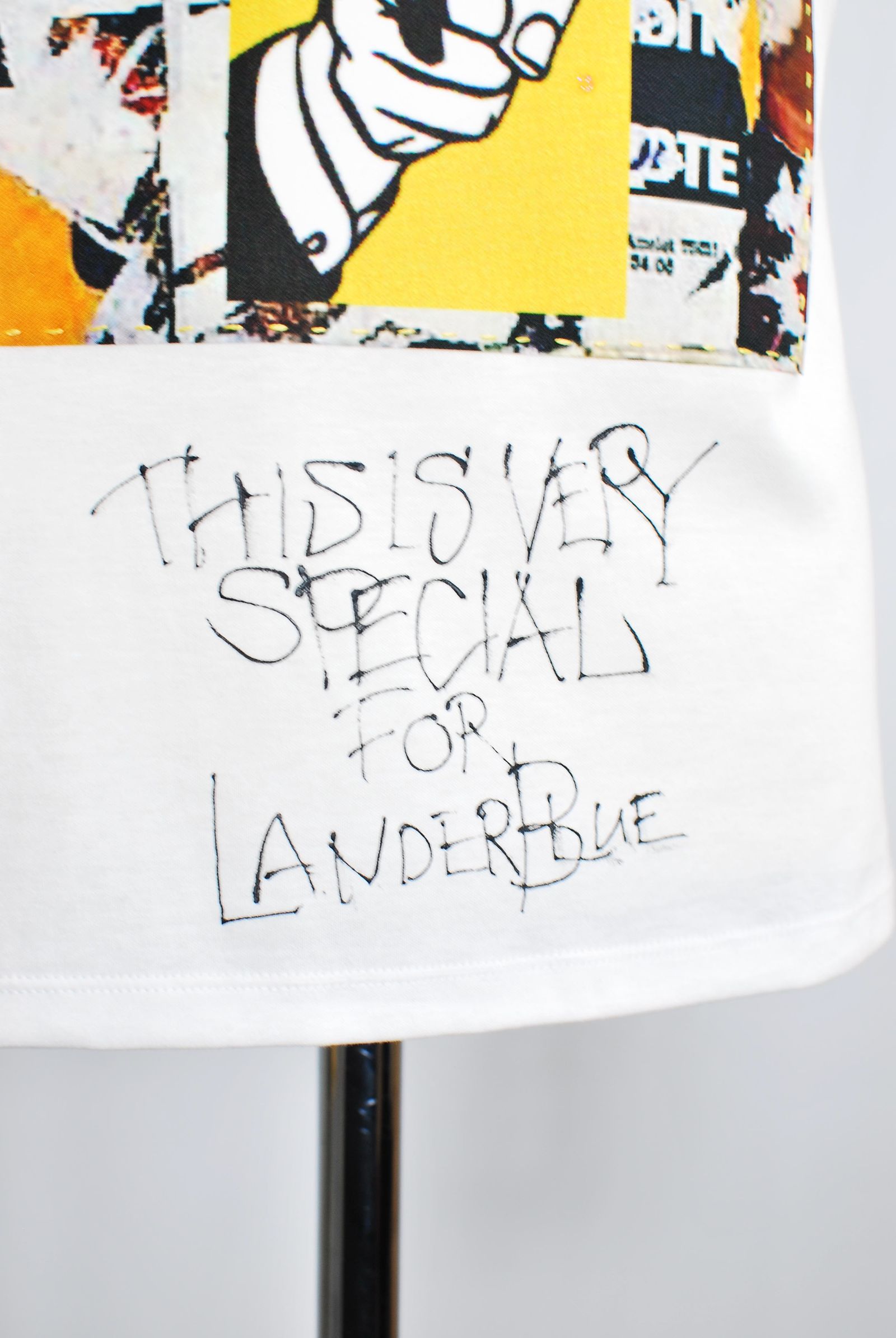 ONE-694 ZULUCKY 44サイズ /  ハンドメイド / LANDER BLUE 別注モデル  / 1点もの /アートTシャツ