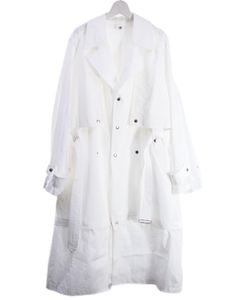 【4WAYトレンチコート】 SpringTrench Coat / WHITE / 白色 / オーバーサイズ / 春用コート /
