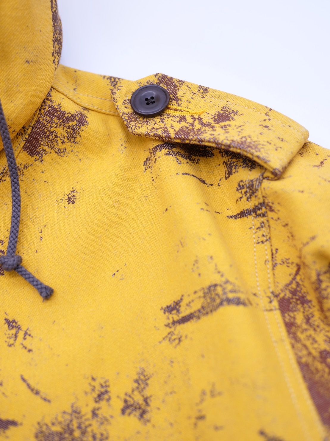 【デニム素材】  DENIM MODSCOAT / ハンドメイド / イエロー×ブラウン / デニムモッズコート / HAND MADE / アートブランド /