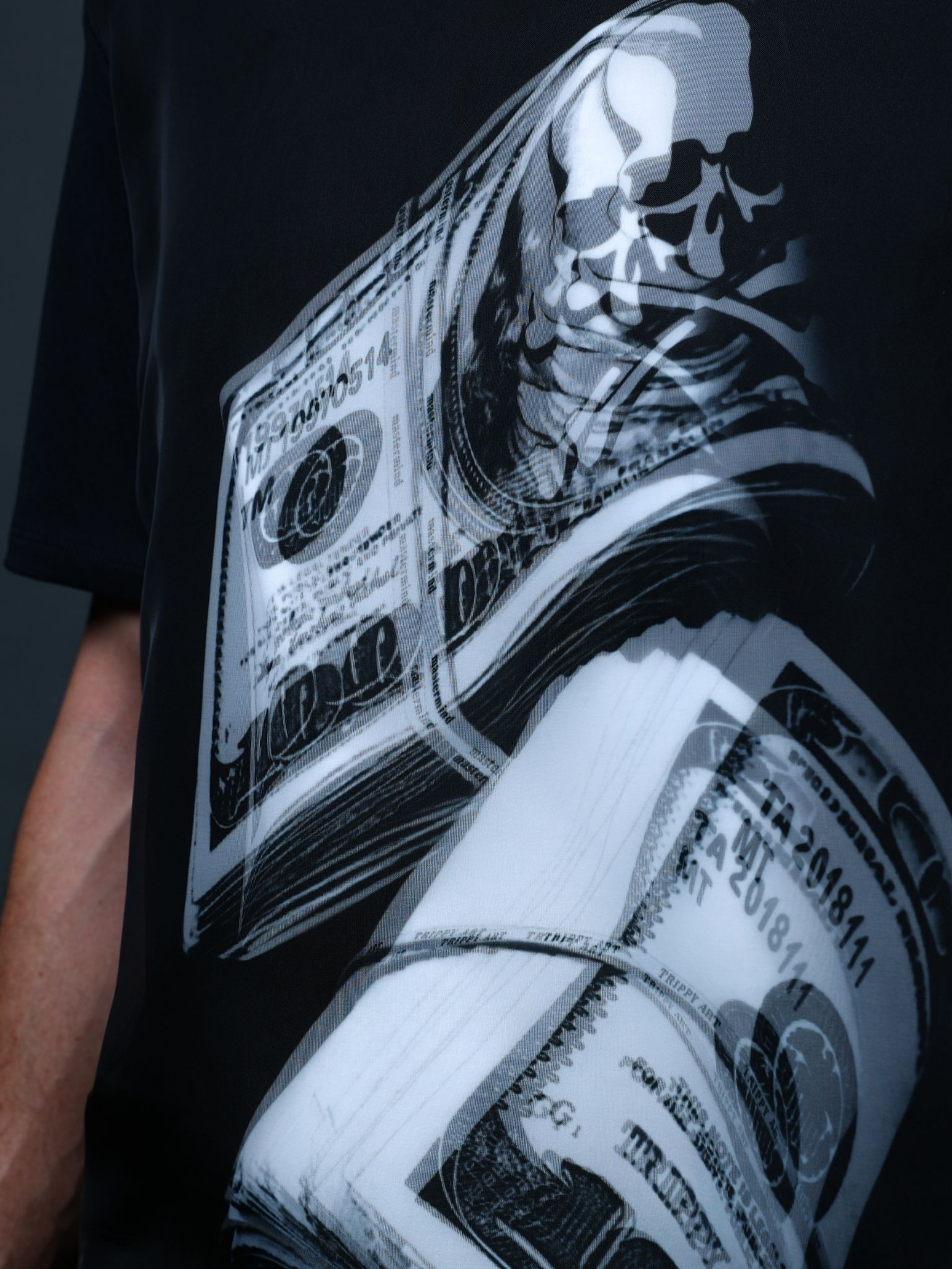 1月17日からの販売【mastermind JAPAN コラボレーション】 TRMM-002 $1,000 /T-SHIRT / BLACK/ 3Dアート/ UNISEX/