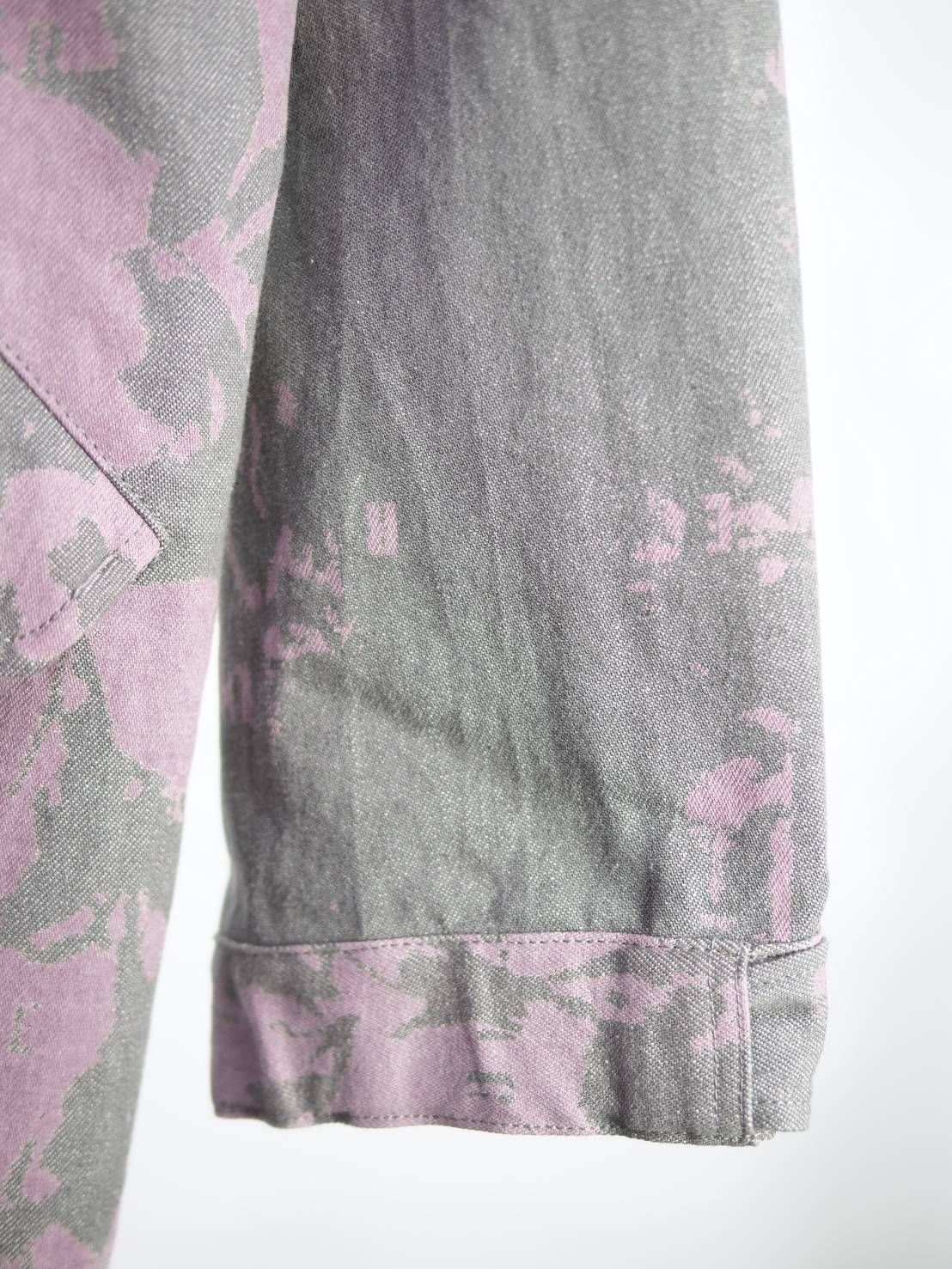 【1点物】ブリーチ花柄プリント モッズコート｜ミリタリー×現代アート｜大人のための3シーズンアウター