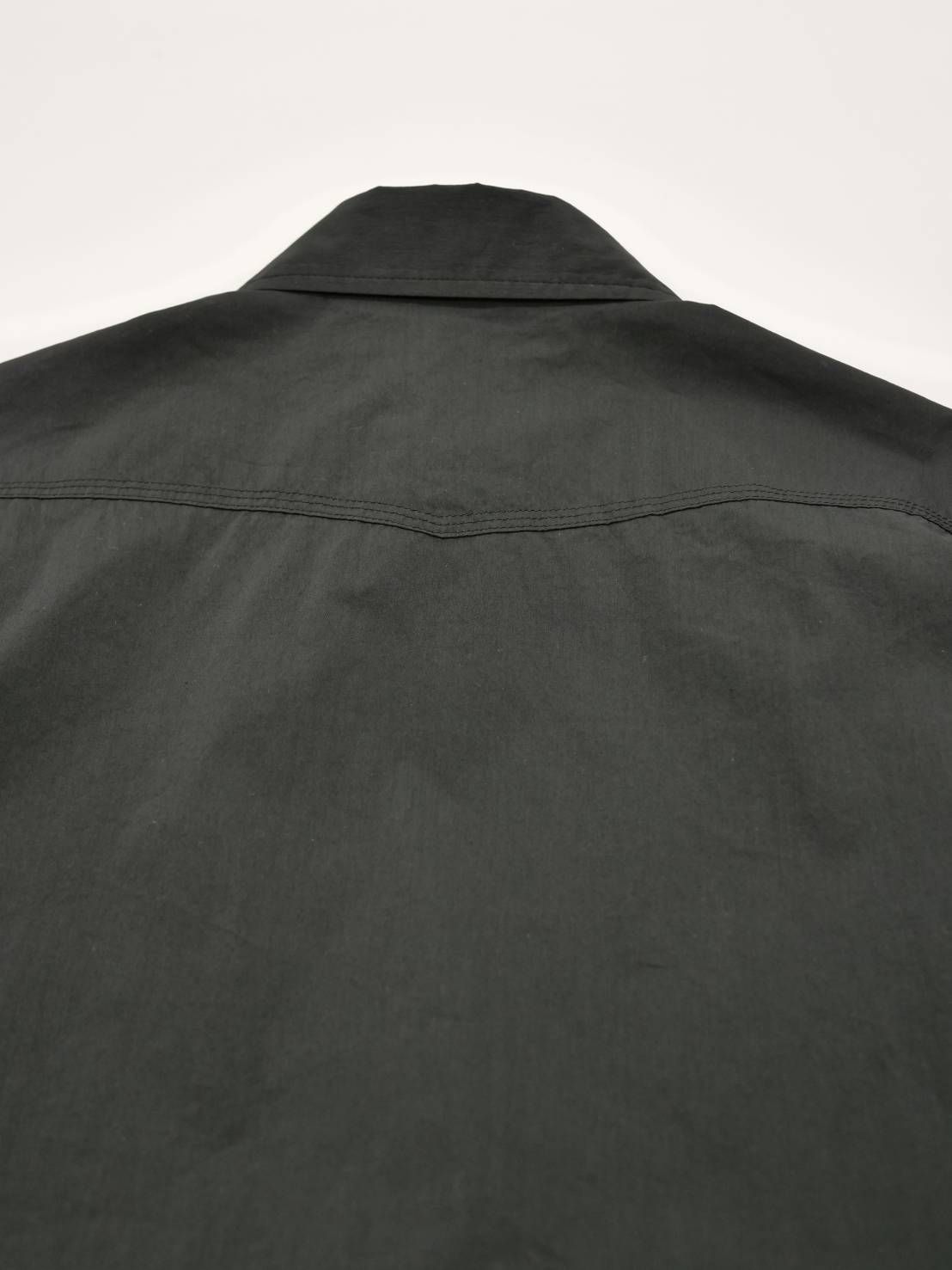 【高密度タイプライター生地のウエスタンシャツ】 BLACK / オーバーサイズシャツ