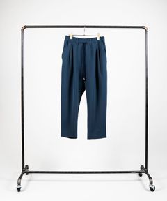 【大人のワイドスラックス】 2WAY ストレッチ素材 / NAVY/ ドライタッチ / サルエル / 2タック / テーパード