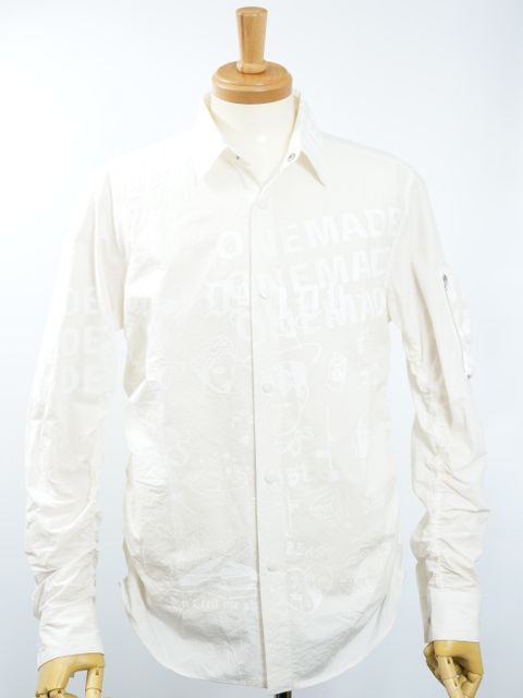 ONE-743 MILITARY SHIRTS / ホワイト / 麻混シャツ / ハンドメイドブランド/ 日本製