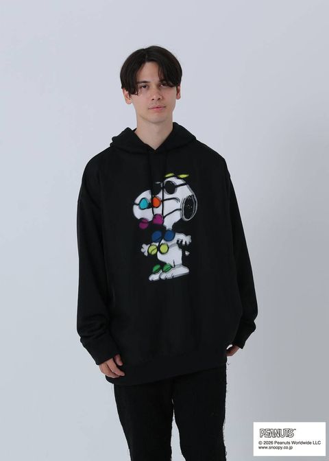 【スヌーピーシリーズ】 TR-059 / SNOOPY / ライセンス商品 / 3Dアート / スヌーピー/ パーカー / BLACK  / UNISEX