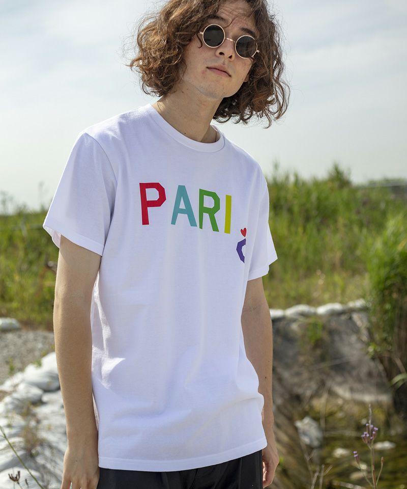 【パリジャンに大人気】 フランスブランド / Tシャツ / ホワイト / ハート刺繍 / 高級素材 / インド超長綿使用 / レギュラーフィット
