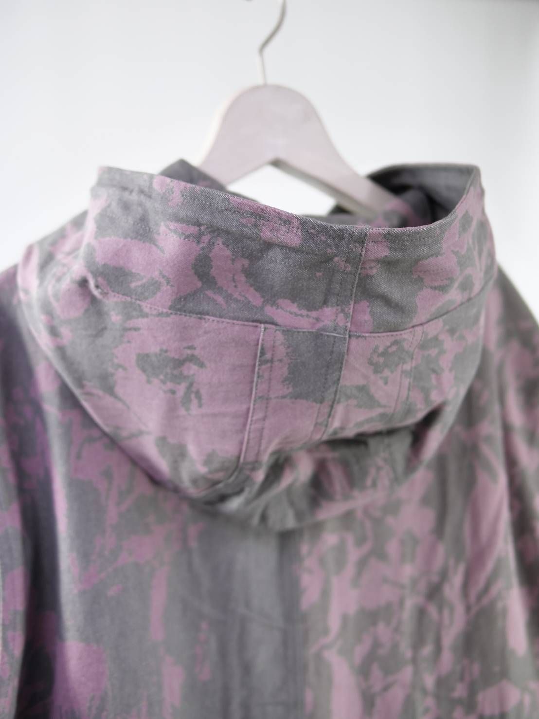 【1点物】ブリーチ花柄プリント モッズコート｜ミリタリー×現代アート｜大人のための3シーズンアウター