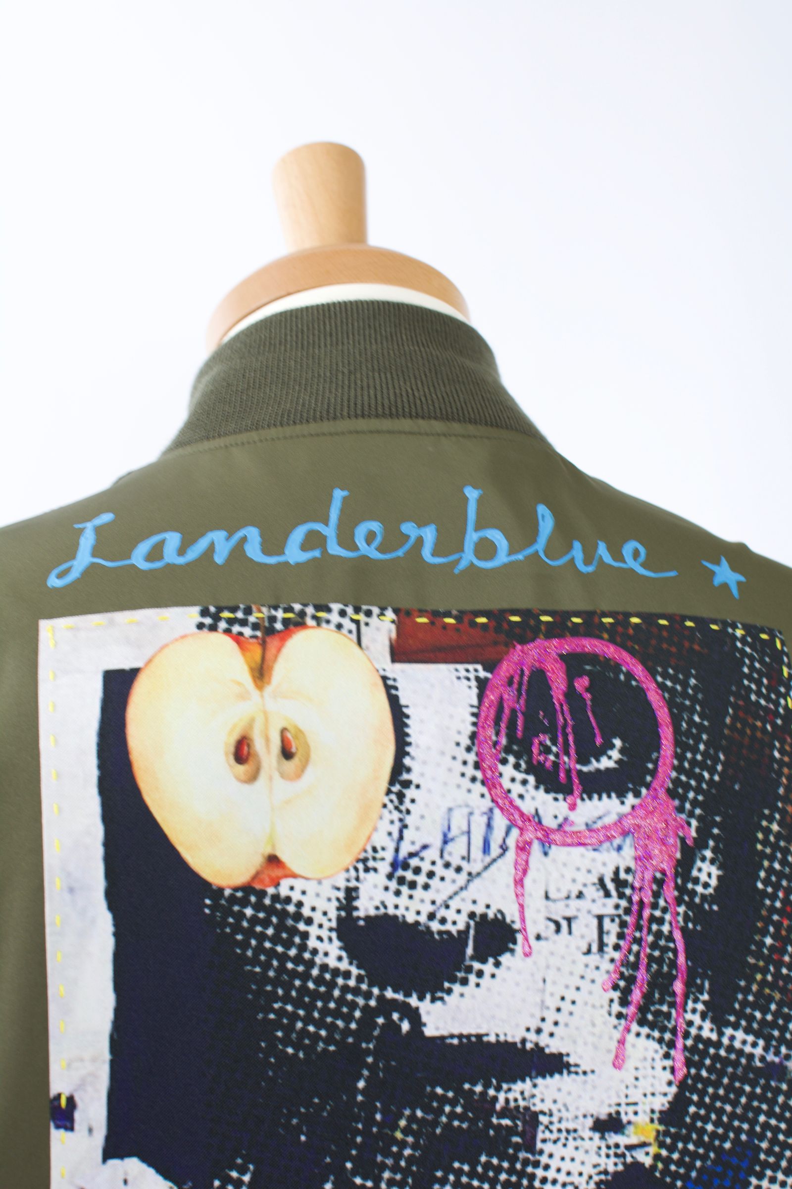 ONE-598 MA-1  / リバーシブル /   LANDER BLUE 別注 /Hand Made / ハンドメイド  / ハンドペイント