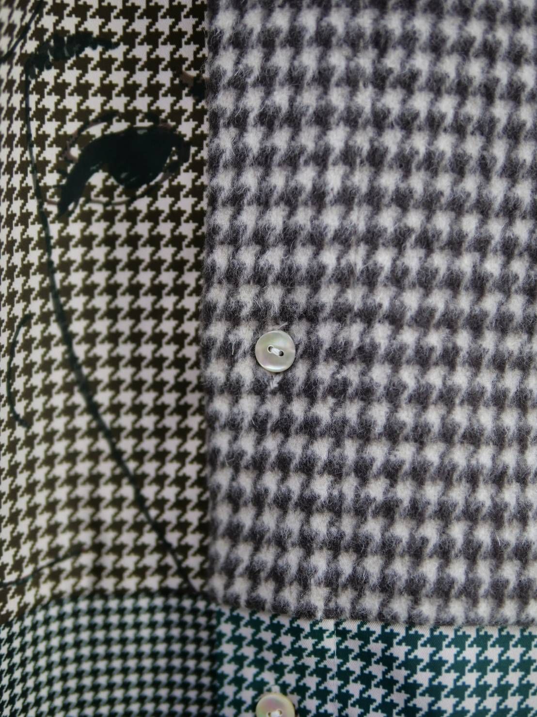 異なるチドリ柄を組み上げたモードシャツ｜40代からの大人に似合う一着｜オーバーサイズ｜ユニセックス