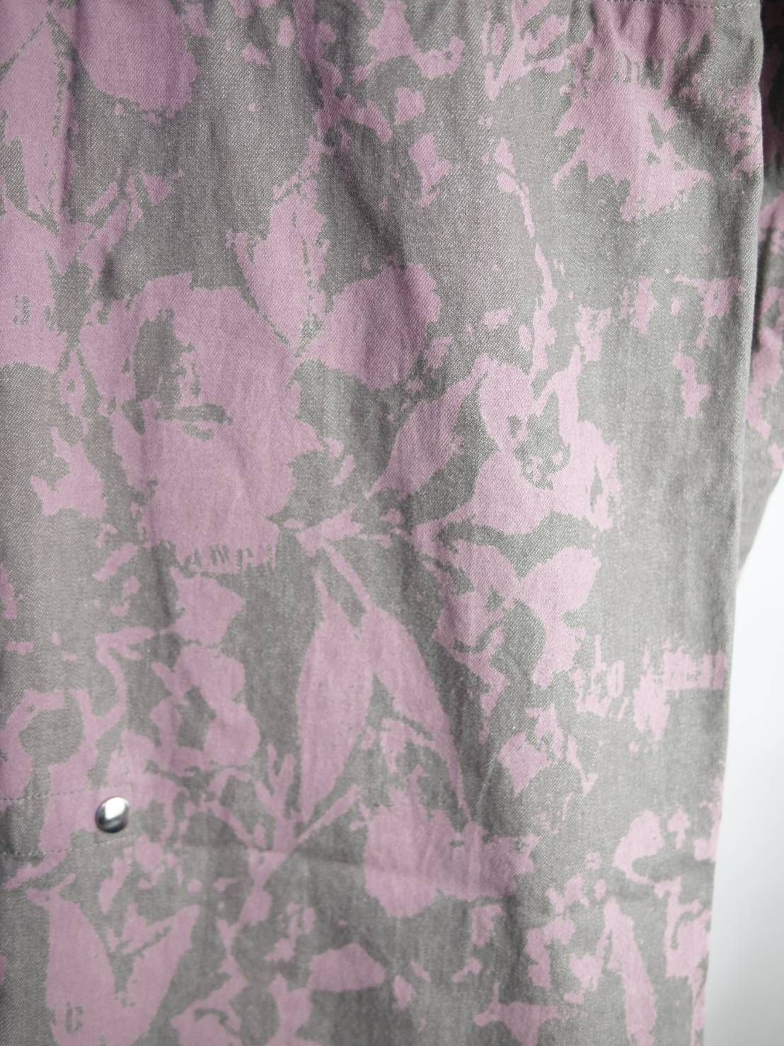 【1点物】ブリーチ花柄プリント モッズコート｜ミリタリー×現代アート｜大人のための3シーズンアウター