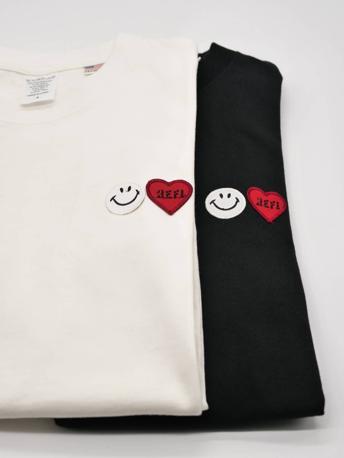 「リメイクTシャツ」 ニコちゃんTシャツ /ワッペン / BLACK / ユニセックス / usaコットン tシャツ