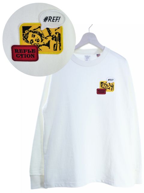 「リメイクTシャツ」 ロンTリメイク / マリリンモンローワッペン / WHITE / ユニセックス / usaコットン tシャツ