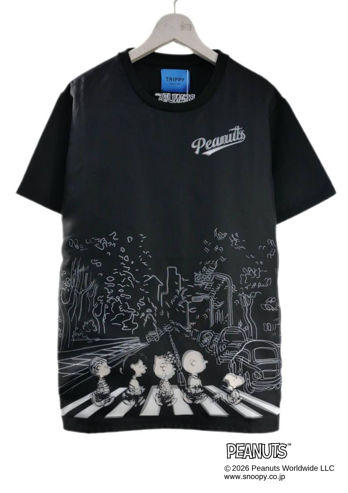 【PEANUTS  SNOOPY】 TR-098 / スヌーピー3DプリントTシャツ/  / BLACK / UNISEX