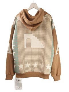 【アートパーカー】AHOX W105 STARS / イタリアブランド / オーバーサイズパーカー /  ユニセックス / BROWN / イタリア製  / 高品質 / コットン100％