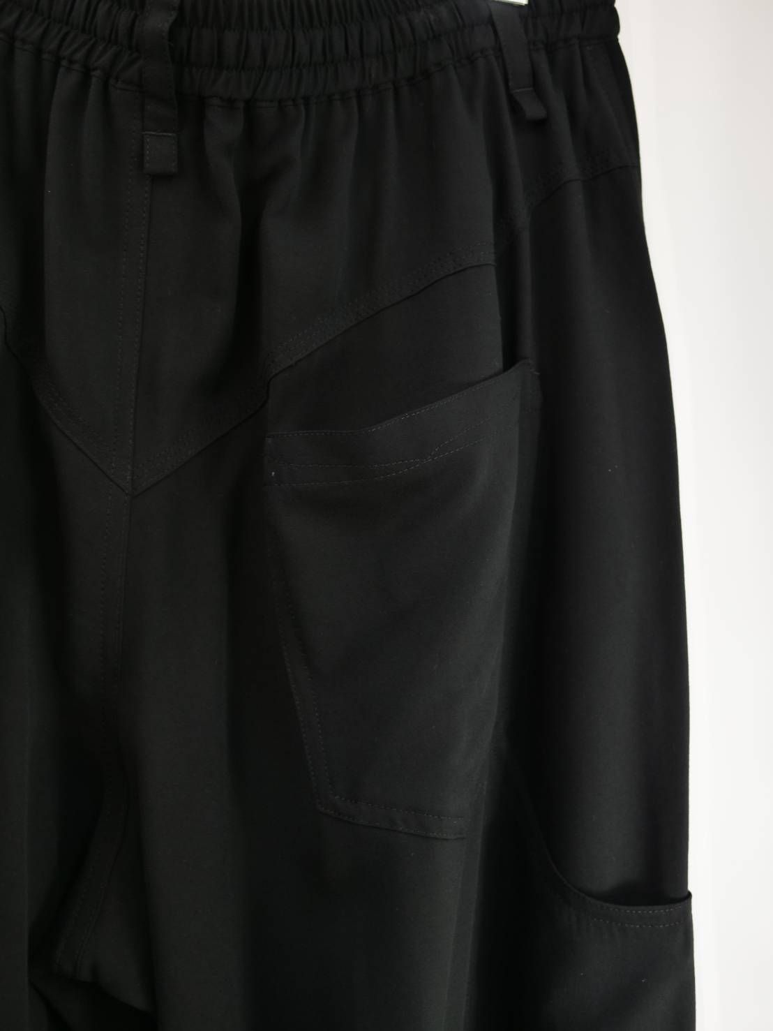 【大人のデザインスラックス】 BLACK / ワイドスラックス / イージーパンツ