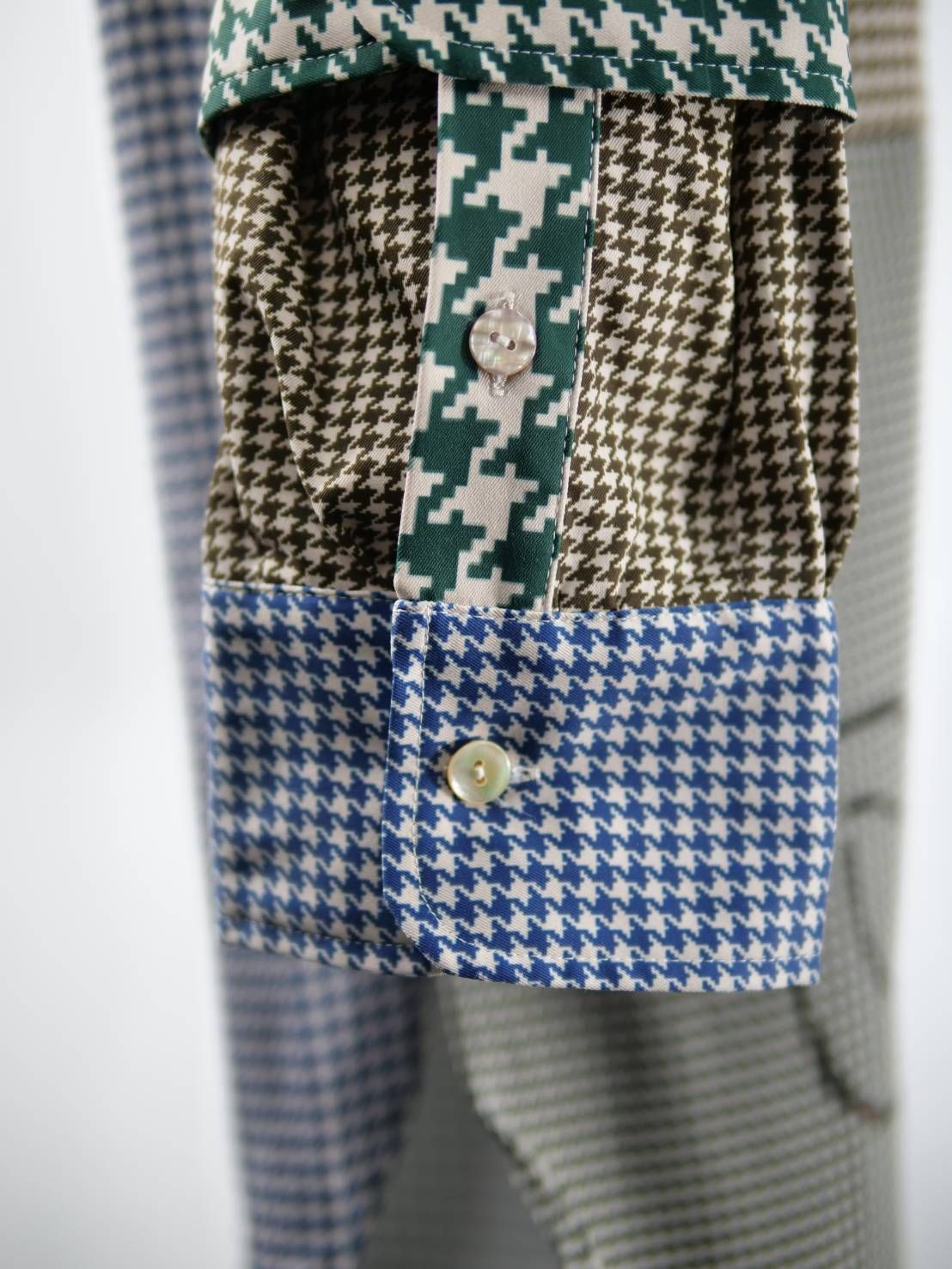 異なるチドリ柄を組み上げたモードシャツ｜40代からの大人に似合う一着｜オーバーサイズ｜ユニセックス