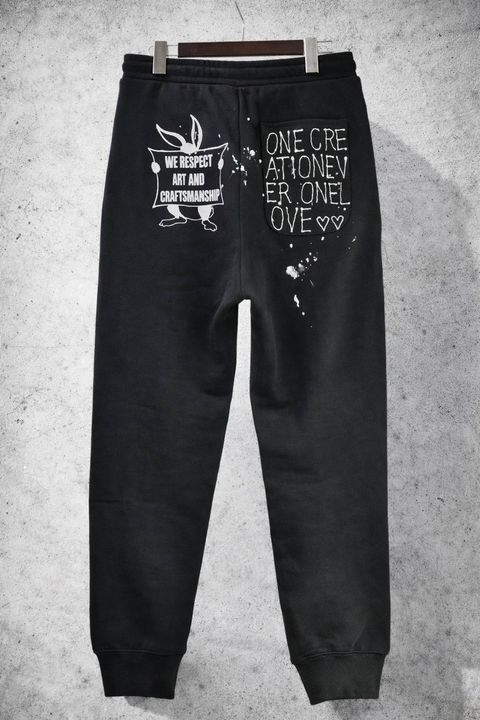 【大人のスエットパンツ】イージージョガーパンツ / アートファッション / 1点物 / BLACK / ワンマイルウェアー