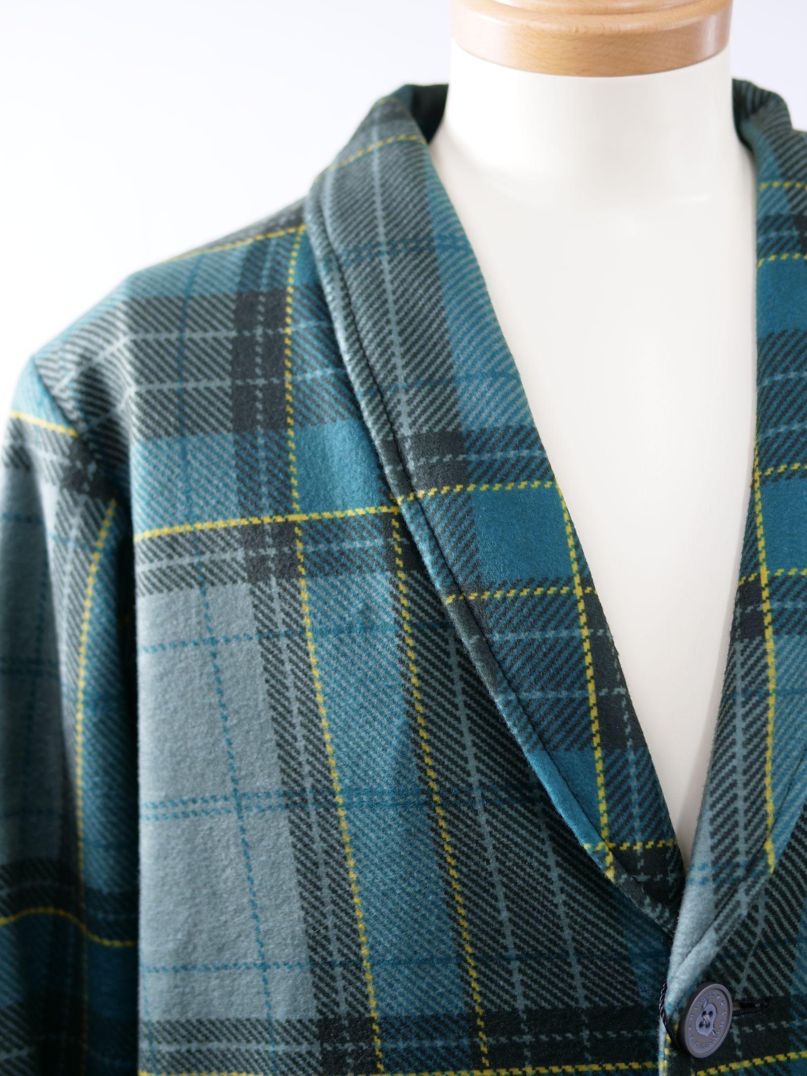 MX-1134 SHAWL COLLAR COAT / ショールカラー / タータンチェック/ ウーリーテック