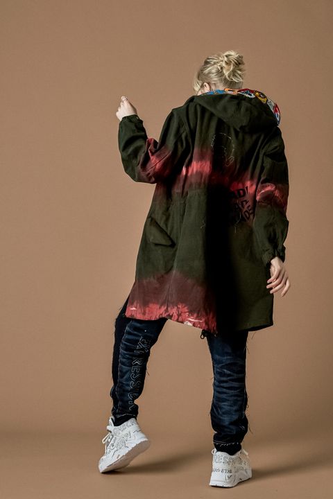 ONE820 / MODSCOAT / UNISEX / ユニセックス / ヴィンテージカーキ / ハンドメイド / タイダイ染め / 手染めモッズコート / HAND MADE / アートブランド