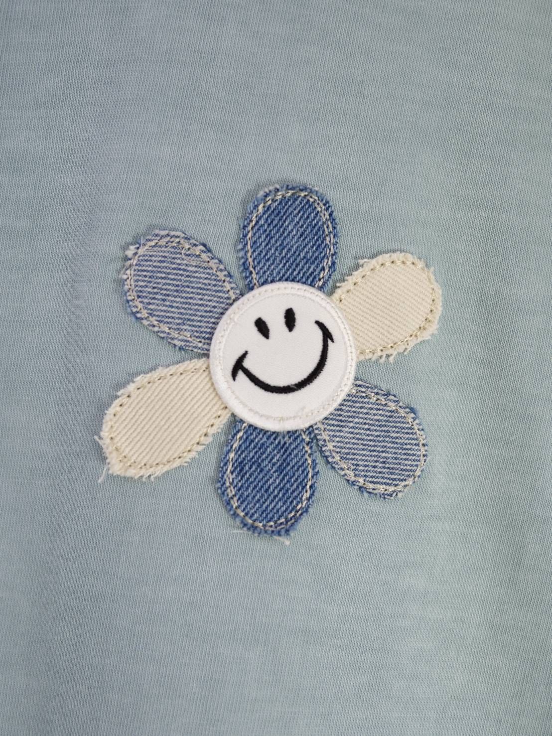 【ニコちゃんデザイン】 刺繍Tシャツ / 6.6オンス / ヘヴィウエイト / シンプルTシャツ / 1ポイントデザイン