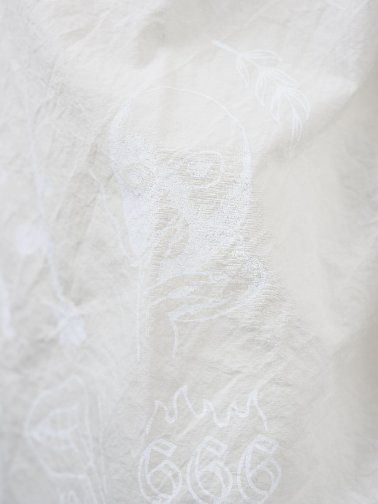 ONE-743 MILITARY SHIRTS / ホワイト / 麻混シャツ / ハンドメイドブランド/ 日本製